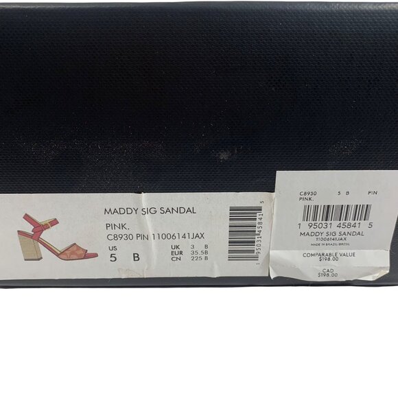 COACH Maddy Pink Signature Strappy Sandal Block Heel Womens SZ 5B C8930 NIB - Picture 9 of 10